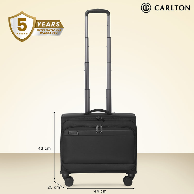 Carlton Southwark Laptop Folio On Wheels - Black