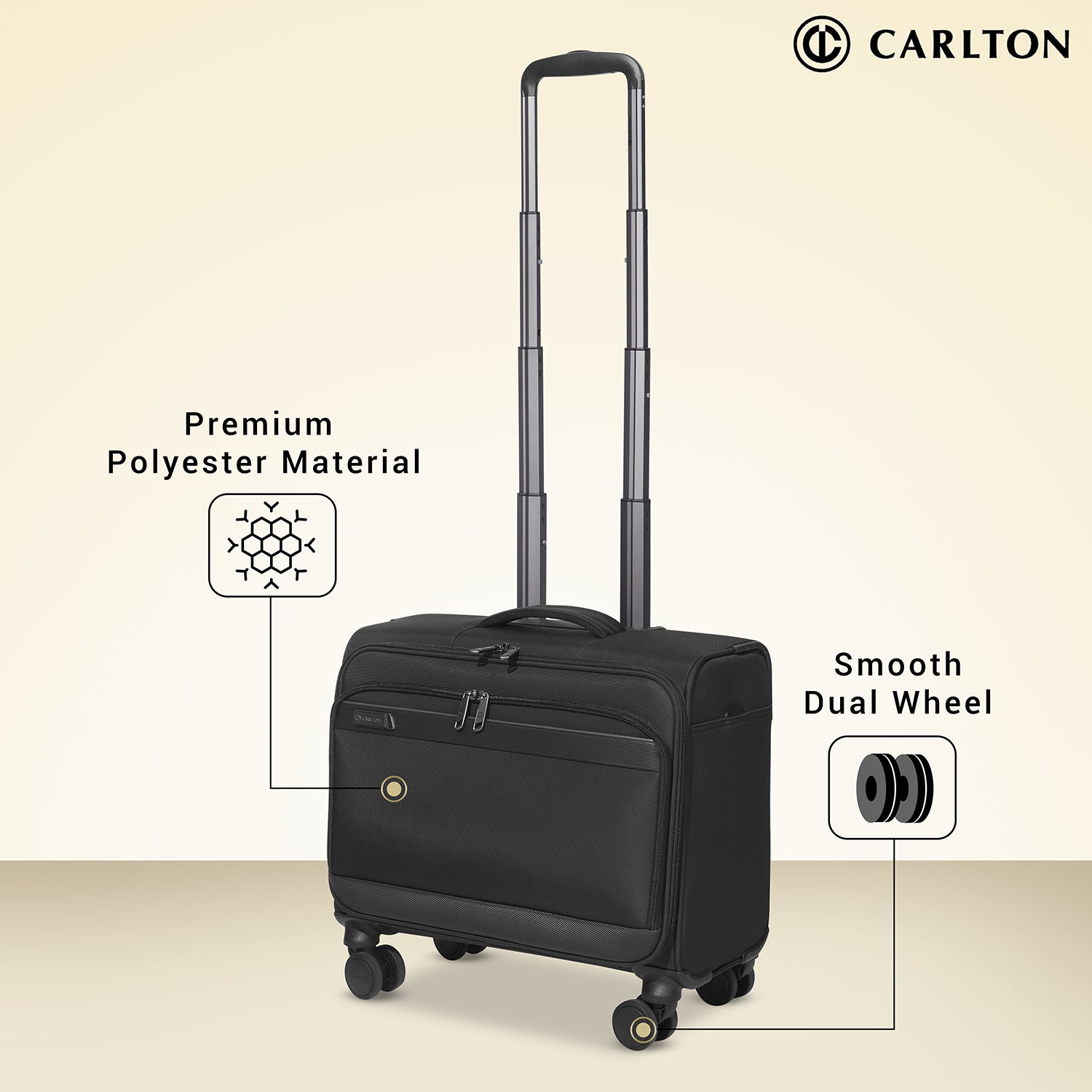 Carlton Southwark Laptop Folio On Wheels Black – Carlton Bags India