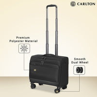 Carlton Southwark Laptop Folio On Wheels - Black