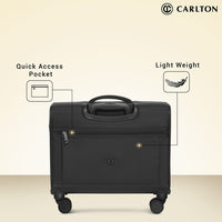 Carlton Southwark Laptop Folio On Wheels - Black