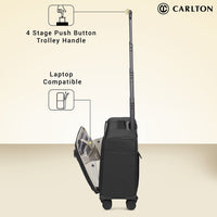 Carlton Southwark Laptop Folio On Wheels - Black