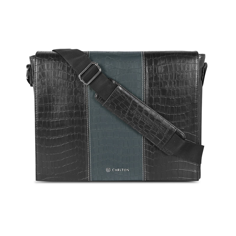 Topaz Messenger Croc Black