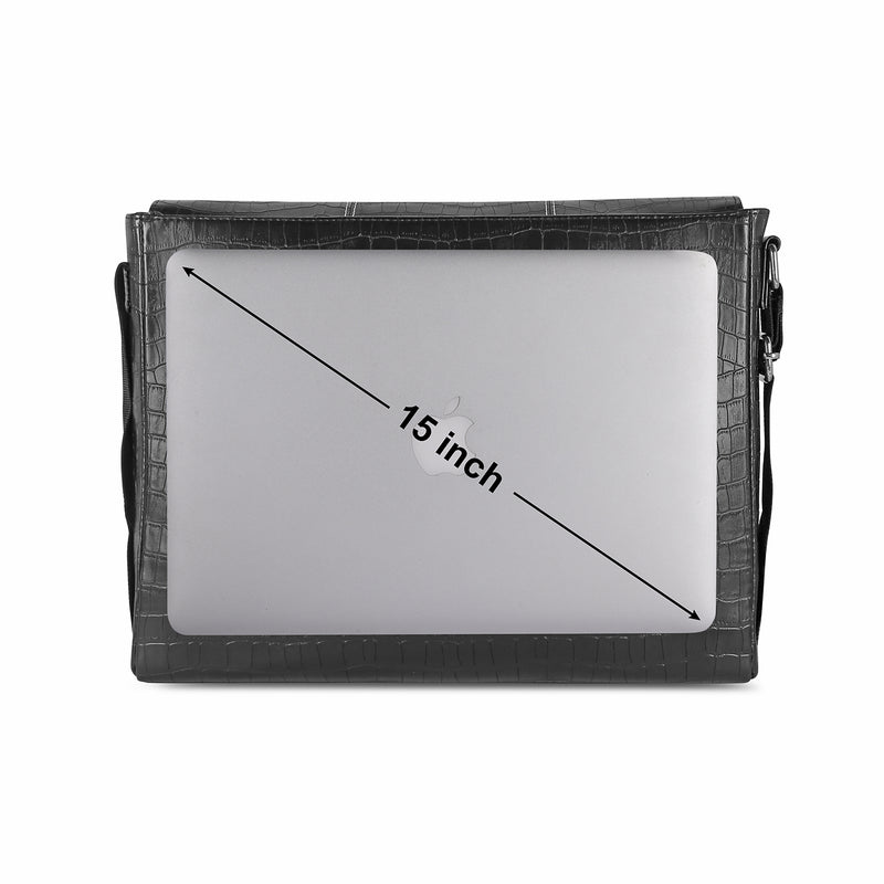 Topaz Messenger Croc Black