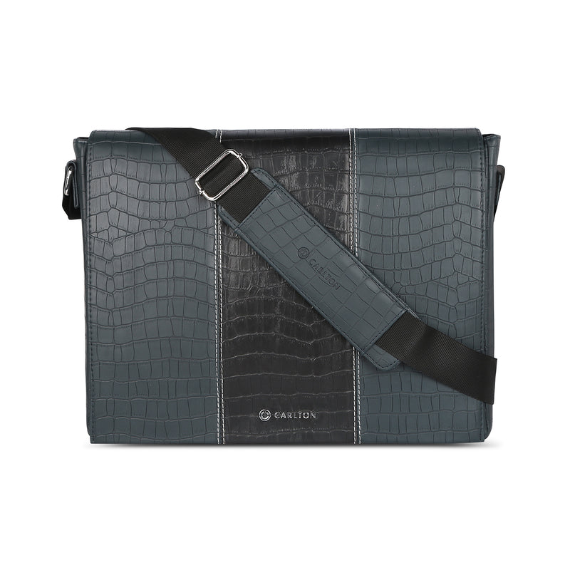 Topaz Messenger Croc Black