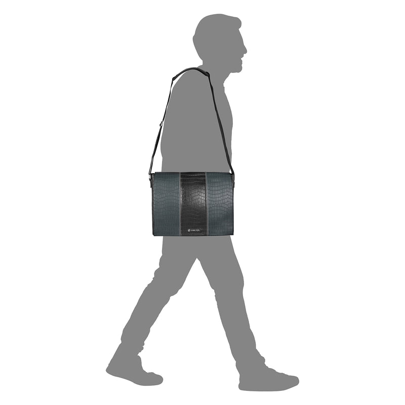 Topaz Messenger Croc Black